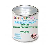 SCOOBYS PAINTS BACK IN THE MIX Paint Compatible With BUICK Snowflake White WA203 NEAT Basecoat - Unthinned Automotive Colour (250Ml)