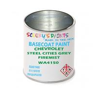 SCOOBYS PAINTS BACK IN THE MIX Paint Compatible With CHEVROLET Steel Cities Grey Firemist WA4150 NEAT Basecoat - Unthinned Automotive Colour (250Ml)