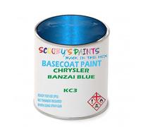 SCOOBYS PAINTS BACK IN THE MIX Paint Compatible With Chrysler Banzai Blue Kc3 Basecoat Rfu Ready For Use - spray Automotive Colour (1 Litre)