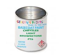 SCOOBYS PAINTS BACK IN THE MIX Paint Compatible With CHRYSLER Light Brownstone PT6 NEAT Basecoat - Unthinned Automotive Colour (1 Litre)