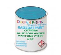 SCOOBYS PAINTS BACK IN THE MIX Paint Compatible With Citroen Blue Boulanger Pantone 7459C Kdp Basecoat Rfu Ready For Use - spray Automotive Colour (2.5 Litres)