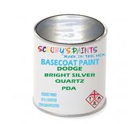SCOOBYS PAINTS BACK IN THE MIX Paint Compatible With DODGE Bright Silver Quartz PDA NEAT Basecoat - Unthinned Automotive Colour (250Ml)