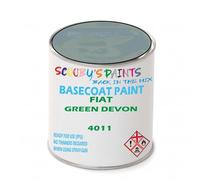SCOOBYS PAINTS BACK IN THE MIX Paint Compatible With Fiat Green Devon 4011 Basecoat Rfu Ready For Use - spray Automotive Colour (1 Litre)