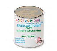SCOOBYS PAINTS BACK IN THE MIX Paint Compatible With Fiat Grigio Maestro 581/B,581 Basecoat Rfu Ready For Use - spray Automotive Colour (250Ml)