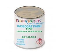 SCOOBYS PAINTS BACK IN THE MIX Paint Compatible With FIAT Grigio Maestro 581/B,581 NEAT Basecoat - Unthinned Automotive Colour (250Ml)