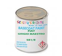 SCOOBYS PAINTS BACK IN THE MIX Paint Compatible With Fiat Grigio Maestro 581/B Basecoat Rfu Ready For Use - spray Automotive Colour (250Ml)
