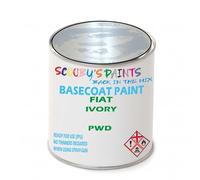 SCOOBYS PAINTS BACK IN THE MIX Paint Compatible With Fiat Ivory Pwd Basecoat Rfu Ready For Use - spray Automotive Colour (1 Litre)