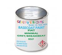 SCOOBYS PAINTS BACK IN THE MIX Paint Compatible With Fiat Minimal Grey/Breakbeat Grey(500C) 957 Basecoat Rfu Ready For Use - spray Automotive Colour (1 Litre)