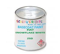 SCOOBYS PAINTS BACK IN THE MIX Paint Compatible With FIAT Snowflake White 25D NEAT Basecoat - Unthinned Automotive Colour (500Ml)