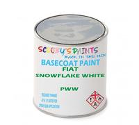 SCOOBYS PAINTS BACK IN THE MIX Paint Compatible With FIAT Snowflake White PWW NEAT Basecoat - Unthinned Automotive Colour (1 Litre)