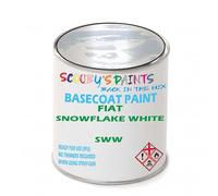 SCOOBYS PAINTS BACK IN THE MIX Paint Compatible With Fiat Snowflake White Sww Basecoat Rfu Ready For Use - spray Automotive Colour (2.5 Litres)