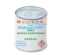 SCOOBYS PAINTS BACK IN THE MIX Paint Compatible With Fiat White Santorini Vr757A Basecoat Rfu Ready For Use - spray Automotive Colour (1 Litre)