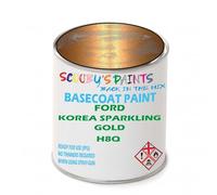 SCOOBYS PAINTS BACK IN THE MIX Paint Compatible With Ford Korea Sparkling Gold H8Q Basecoat Rfu Ready For Use - spray Automotive Colour (250Ml)