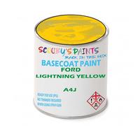 SCOOBYS PAINTS BACK IN THE MIX Paint Compatible With Ford Lightning Yellow A4J Basecoat Rfu Ready For Use - spray Automotive Colour (500Ml)