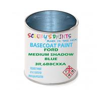 SCOOBYS PAINTS BACK IN THE MIX Paint Compatible With FORD Medium Shadow Blue 3R,6B8CXXA NEAT Basecoat - Unthinned Automotive Colour (2.5 Litres)