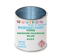 SCOOBYS PAINTS BACK IN THE MIX Paint Compatible With FORD Medium Shadow Blue 6225 NEAT Basecoat - Unthinned Automotive Colour (250Ml)