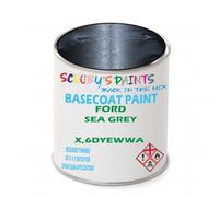 SCOOBYS PAINTS BACK IN THE MIX Paint Compatible With FORD Sea Grey X,6DYEWWA NEAT Basecoat - Unthinned Automotive Colour (250Ml)