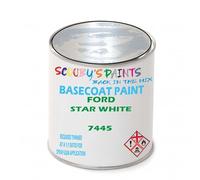 SCOOBYS PAINTS BACK IN THE MIX Paint Compatible With FORD Star White 7445 NEAT Basecoat - Unthinned Automotive Colour (500Ml)