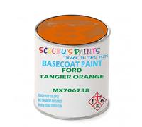 SCOOBYS PAINTS BACK IN THE MIX Paint Compatible With Ford Tangier Orange Mx706738 Basecoat Rfu Ready For Use - spray Automotive Colour (1 Litre)