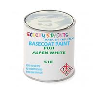 SCOOBYS PAINTS BACK IN THE MIX Paint Compatible With Fuji Aspen White 51E Basecoat Rfu Ready For Use - spray Automotive Colour (1 Litre)