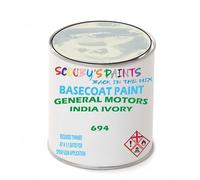 SCOOBYS PAINTS BACK IN THE MIX Paint Compatible With GENERAL MOTORS CORP India Ivory 694 NEAT Basecoat - Unthinned Automotive Colour (500Ml)