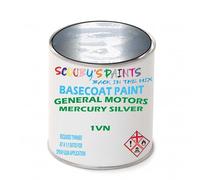 SCOOBYS PAINTS BACK IN THE MIX Paint Compatible With GENERAL MOTORS CORP Mercury Silver 1VN NEAT Basecoat - Unthinned Automotive Colour (250Ml)