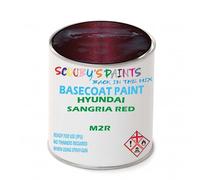 SCOOBYS PAINTS BACK IN THE MIX Paint Compatible With Hyundai Sangria Red M2R Basecoat Rfu Ready For Use - spray Automotive Colour (250Ml)