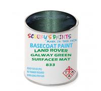 SCOOBYS PAINTS BACK IN THE MIX Paint Compatible With Land Rover Galway Green Surfacer Mat 833 Basecoat Rfu Ready For Use - spray Automotive Colour (500Ml)