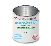 SCOOBYS PAINTS BACK IN THE MIX Paint Compatible With Mazda Silent Silver 4Z Basecoat Rfu Ready For Use - spray Automotive Colour (1 Litre)