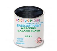 SCOOBYS PAINTS BACK IN THE MIX Paint Compatible With MERCEDES Galaxie Black 9971 NEAT Basecoat - Unthinned Automotive Colour (2.5 Litres)