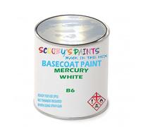 SCOOBYS PAINTS BACK IN THE MIX Paint Compatible With Mercury White B6 Basecoat Rfu Ready For Use - spray Automotive Colour (2.5 Litres)