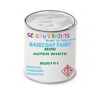 SCOOBYS PAINTS BACK IN THE MIX Paint Compatible With Mini Aspen White Bu0191 Basecoat Rfu Ready For Use - spray Automotive Colour (1 Litre)