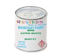 SCOOBYS PAINTS BACK IN THE MIX Paint Compatible With MINI Aspen White BU0191 NEAT Basecoat - Unthinned Automotive Colour (1 Litre)