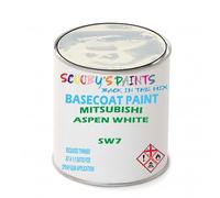 SCOOBYS PAINTS BACK IN THE MIX Paint Compatible With MITSUBISHI Aspen White SW7 NEAT Basecoat - Unthinned Automotive Colour (250Ml)