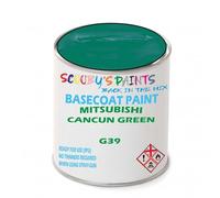 SCOOBYS PAINTS BACK IN THE MIX Paint Compatible With Mitsubishi Cancun Green G39 Basecoat Rfu Ready For Use - spray Automotive Colour (500Ml)