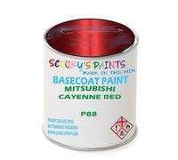 SCOOBYS PAINTS BACK IN THE MIX Paint Compatible With Mitsubishi Cayenne Red P88 Basecoat Rfu Ready For Use - spray Automotive Colour (500Ml)