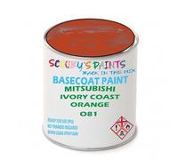 SCOOBYS PAINTS BACK IN THE MIX Paint Compatible With Mitsubishi Ivory Coast Orange O81 Basecoat Rfu Ready For Use - spray Automotive Colour (2.5 Litres)