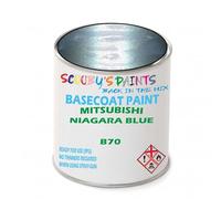 SCOOBYS PAINTS BACK IN THE MIX Paint Compatible With Mitsubishi Niagara Blue B70 Basecoat Rfu Ready For Use - spray Automotive Colour (1 Litre)