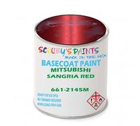 SCOOBYS PAINTS BACK IN THE MIX Paint Compatible With Mitsubishi Sangria Red 661-2145M Basecoat Rfu Ready For Use - spray Automotive Colour (500Ml)