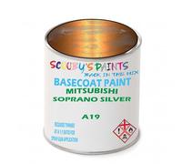 SCOOBYS PAINTS BACK IN THE MIX Paint Compatible With MITSUBISHI Soprano Silver A19 NEAT Basecoat - Unthinned Automotive Colour (500Ml)