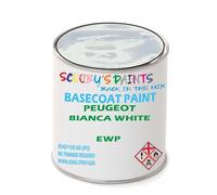 SCOOBYS PAINTS BACK IN THE MIX Paint Compatible With Peugeot Bianca White Ewp Basecoat Rfu Ready For Use - spray Automotive Colour (1 Litre)
