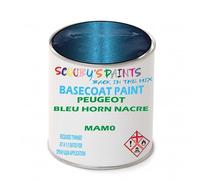 SCOOBYS PAINTS BACK IN THE MIX Paint Compatible With PEUGEOT Bleu Horn Nacre MAM0 NEAT Basecoat - Unthinned Automotive Colour (500Ml)