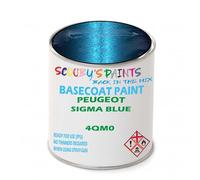 SCOOBYS PAINTS BACK IN THE MIX Paint Compatible With Peugeot Sigma Blue 4Qm0 Basecoat Rfu Ready For Use - spray Automotive Colour (500Ml)