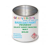 SCOOBYS PAINTS BACK IN THE MIX Paint Compatible With Peugeot Silky Grey Nacre Mat M4Jd Basecoat Rfu Ready For Use - spray Automotive Colour (250Ml)