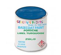 SCOOBYS PAINTS BACK IN THE MIX Paint Compatible With PORSCHE Libel Turquoise 25H,J3 NEAT Basecoat - Unthinned Automotive Colour (250Ml)