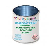 SCOOBYS PAINTS BACK IN THE MIX Paint Compatible With RENAULT Blue Odys Sea Camaieu 21594 NEAT Basecoat - Unthinned Automotive Colour (250Ml)