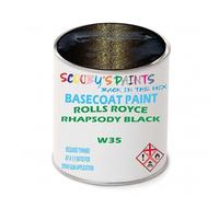 SCOOBYS PAINTS BACK IN THE MIX Paint Compatible With ROLLS ROYCE Rhapsody Black W35 NEAT Basecoat - Unthinned Automotive Colour (1 Litre)