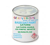 SCOOBYS PAINTS BACK IN THE MIX Paint Compatible With Saturn Saturn Aura Olympic White Wa8624,50 Basecoat Rfu Ready For Use - spray Automotive Colour (500Ml)