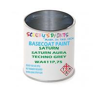 SCOOBYS PAINTS BACK IN THE MIX Paint Compatible With Saturn Saturn Aura Techno Grey Wa411P,75 Basecoat Rfu Ready For Use - spray Automotive Colour (1 Litre)