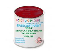SCOOBYS PAINTS BACK IN THE MIX Paint Compatible With Seat Seat Arosa Rojo Tornado Y3D,G2 Basecoat Rfu Ready For Use - spray Automotive Colour (1 Litre)